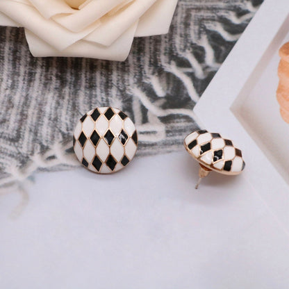 checkered earrings