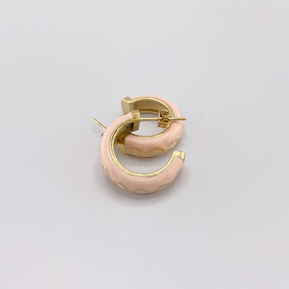 Pink semi-circle earrings