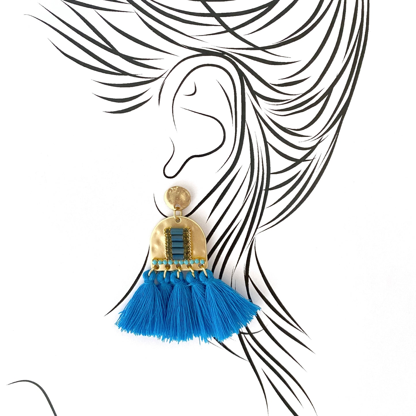 Ethnic blue earrings Sonata (Spain)