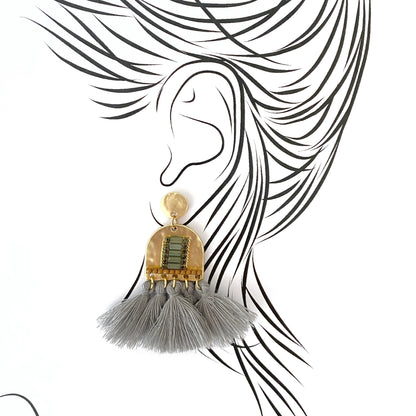 Ethnic grey earrings Sonata (Spain)