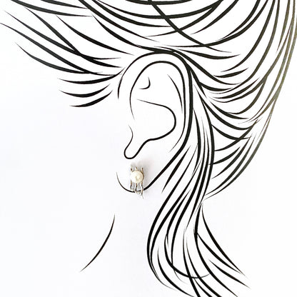 Silver earrings with pearls Perla Isla (France)
