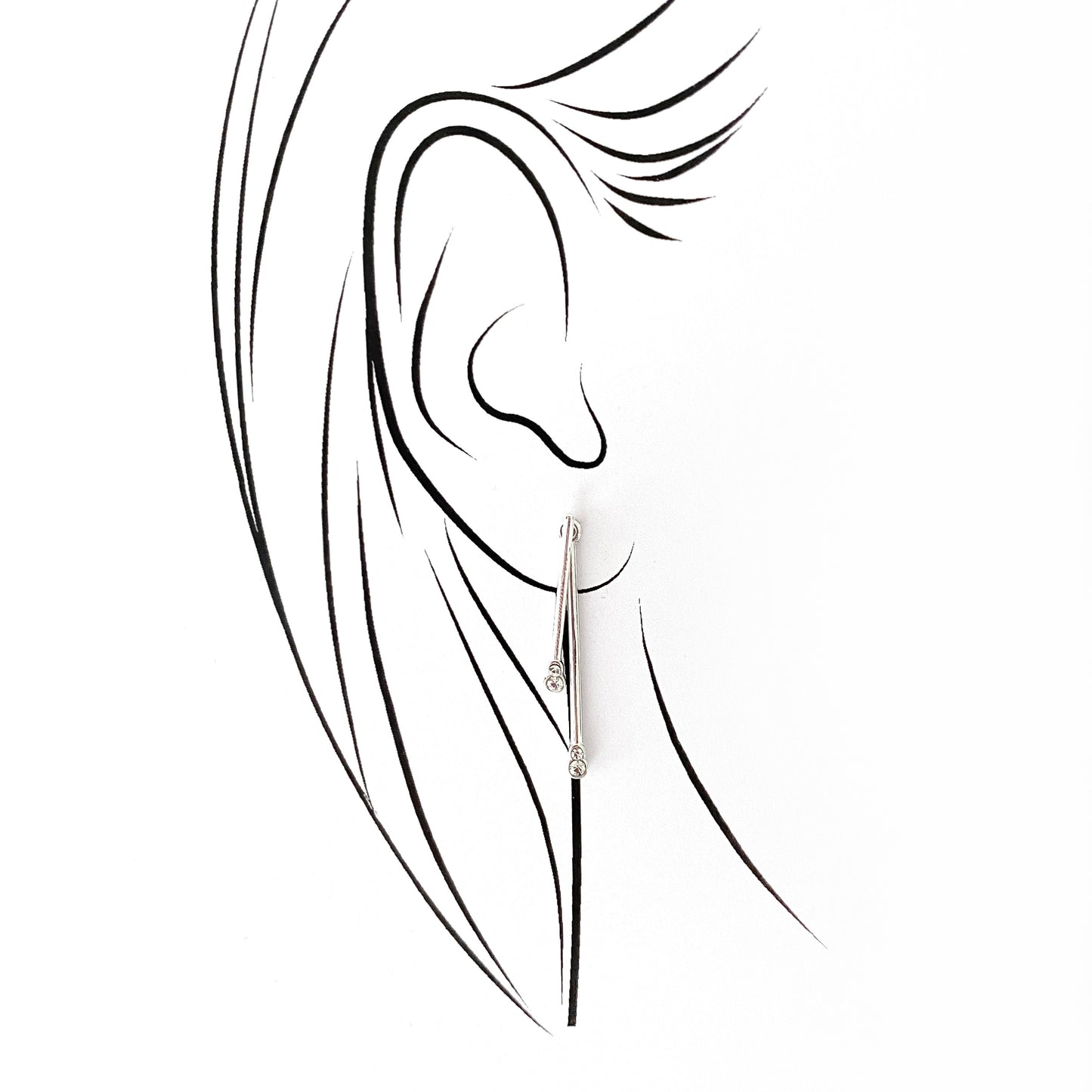 Geometric earrings with cubic zirconia Pilgrim (Denmark)